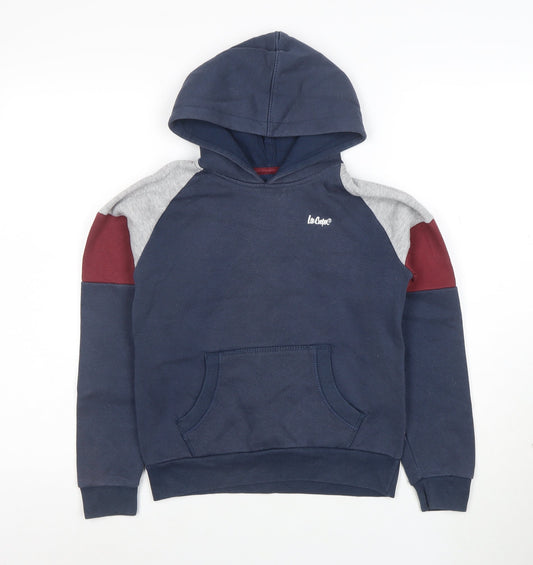 Lee Cooper Boys Blue Colourblock Pullover Hoodie 9-10 Years