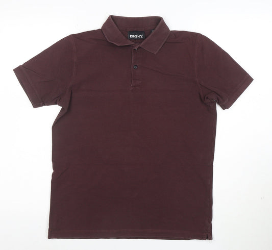 DKNY Men's Brown Cotton Polo Shirt XS Casual Classic Style