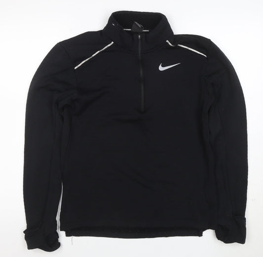 Nike Women's Black Small 1/4 Zip Running Top Long Sleeve Activewear