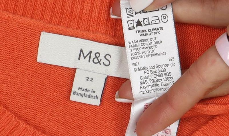 Marks and Spencer Women's Orange Size 22 Crew Neck Knit Jumper