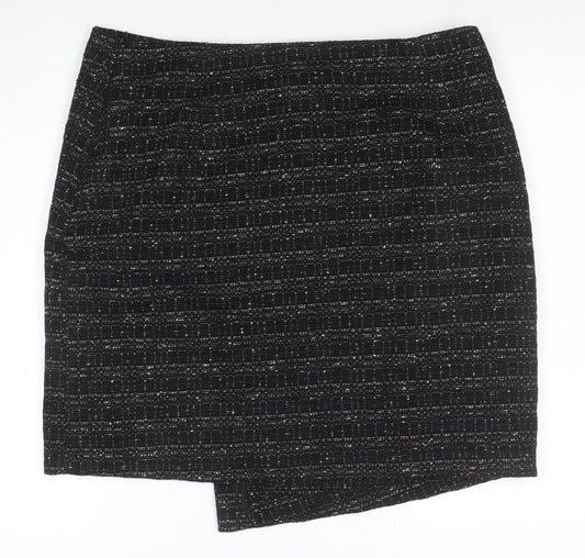 Marks and Spencer Women Black Size 16 Tweed Pencil Skirt