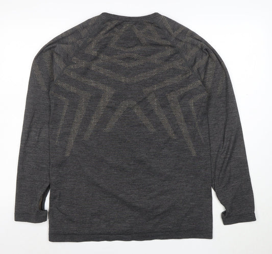 INOC Womens Grey Merino Wool Blend Long Sleeve Athletic Top Size XL