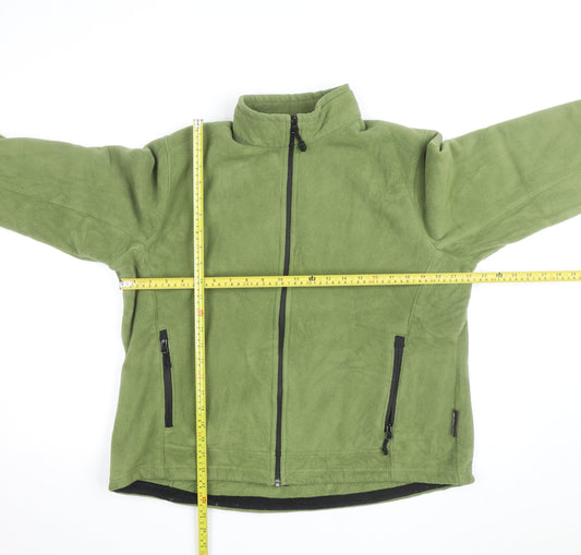 Eddie Bauer Women's Green Fleece Full Zip Hiking Jacket Size XL