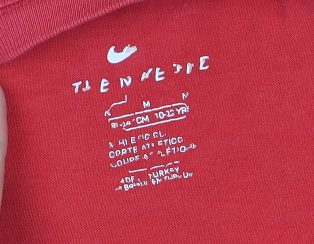 Nike Boys Red Graphic T-Shirt 10-12 Years Sports Casual Cotton Tee