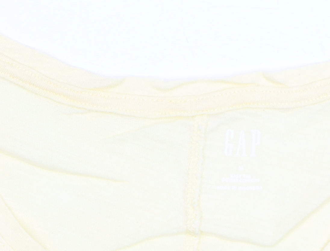 GAP Women’s Yellow V-Neck Short Sleeve Cotton T-Shirt Size M