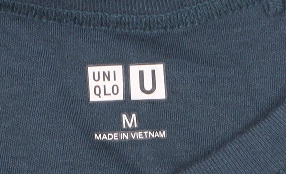 Uniqlo Women Blue Cotton Crew Neck Short Sleeve Basic T-Shirt M