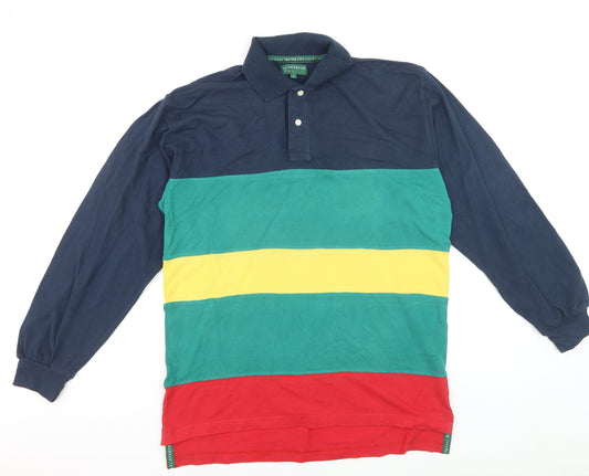 Hawkshead Sports Men's Multicoloured Long Sleeve Polo Shirt S