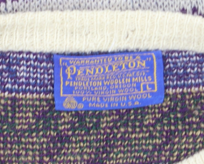 Pendleton Men's Multicoloured Wool Fair Isle Reindeer Jumper L