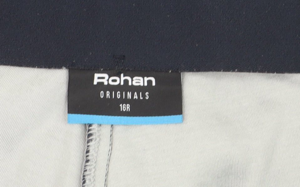 Rohan Womens Blue Cargo Trousers Size 16 Regular Quick Dry Travel Pants