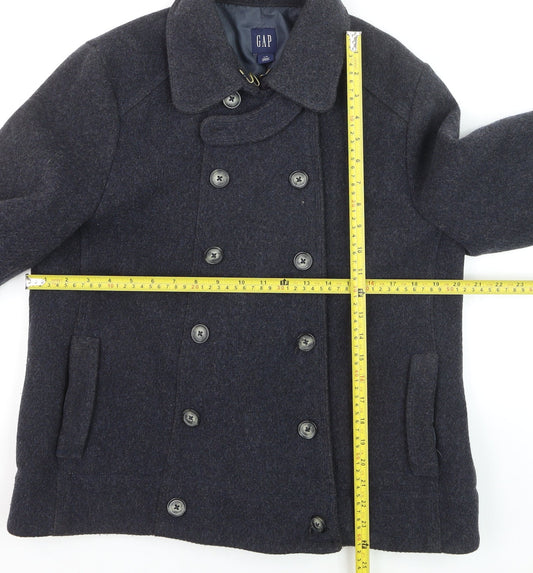 GAP Women’s Navy Wool Blend Pea Coat L Classic Winter Jacket