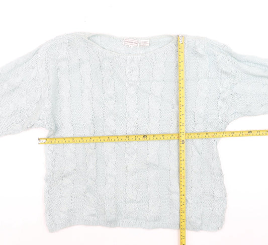 Jones New York Womens Ivory Cable-Knit Wool Blend Jumper S