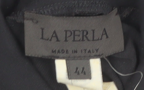 La Perla Women Black Size 12 Belted Bodycon Jersey Dress