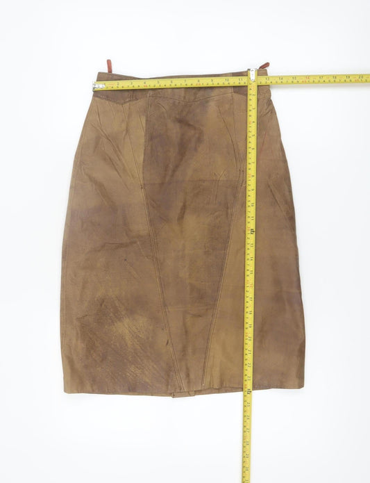 David Benjamin Womens Brown Leather Pencil Skirt Size 10 Vintage