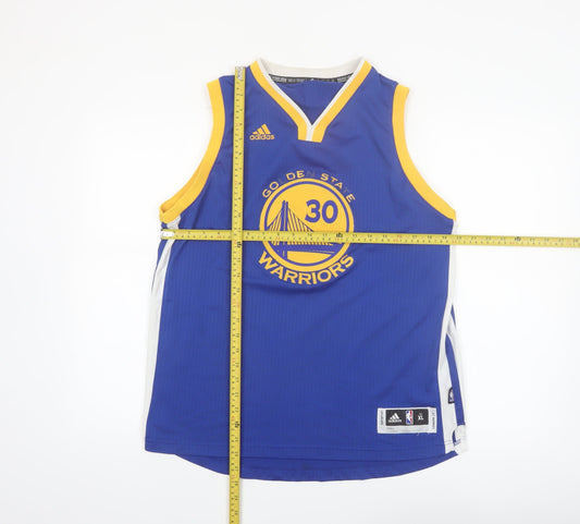 Adidas Men's Blue Golden State Warriors XL Sleeveless Basketball Top