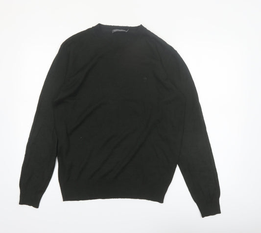 French Connection Men’s Black V-Neck Acrylic Jumper Size M