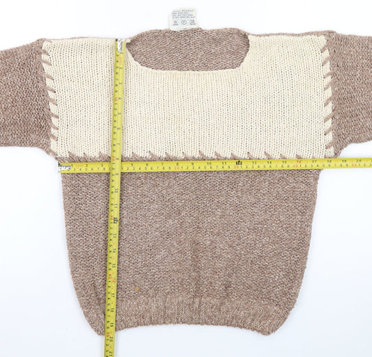 Jeffrey Rogers Women’s Beige Silk Blend Pullover Jumper L