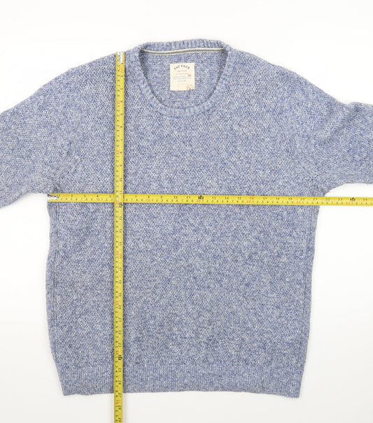 Fat Face Men's Blue Wool Blend Crew Neck Pullover Jumper Size L