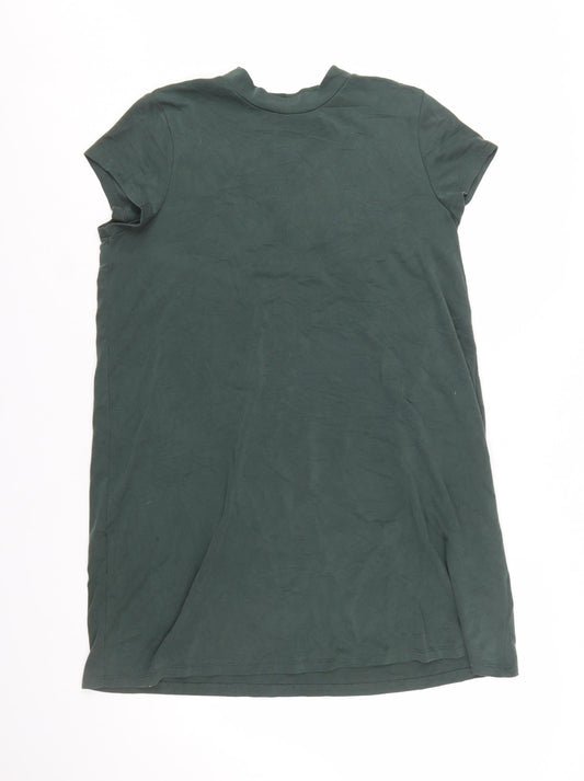 Superdry Women Green Size 14 T-Shirt Dress Casual Jersey Cotton