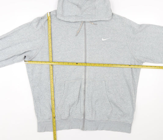 Nike Men's Grey Full Zip Hoodie XXL Cotton Blend Athletic Fit