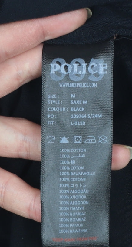 883 Police Men's Black Short Sleeve Crew Neck Cotton T-Shirt Medium