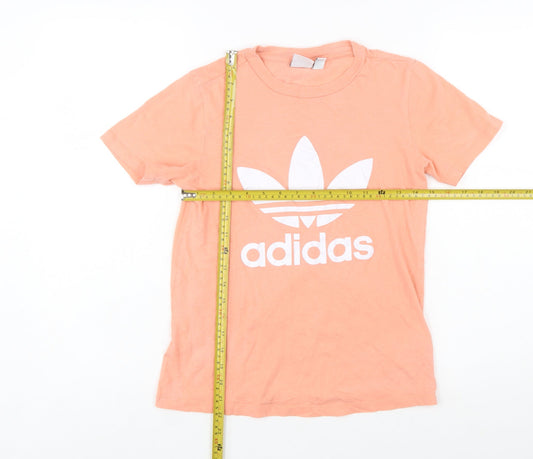 Adidas Womens Coral T-Shirt Medium Short Sleeve Crew Neck Casual Top