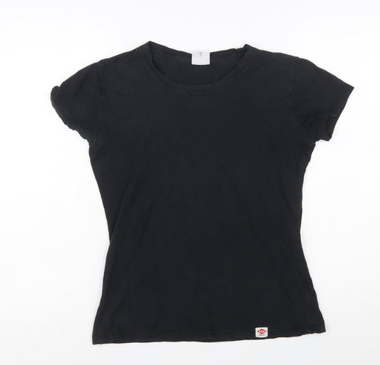 Lee Cooper Womens Black Basic Cotton T-Shirt Size 12
