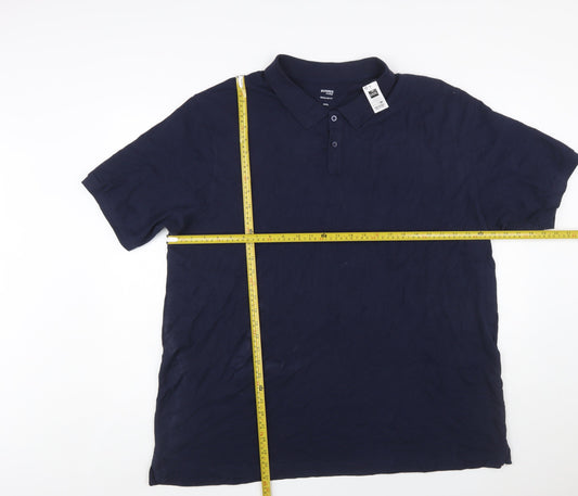 Dunnes Stores Men's Dark Navy Regular Fit Cotton Polo Shirt XXXL