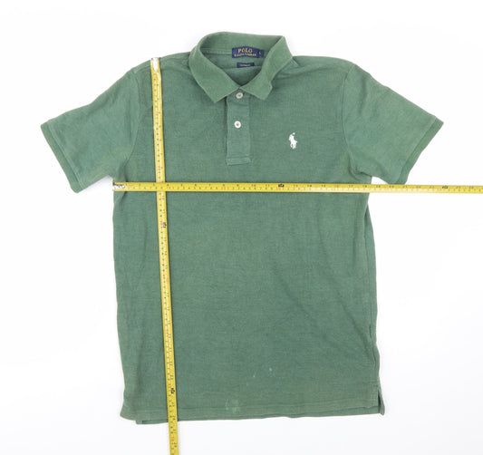 Ralph Lauren Men's Green Custom Fit Polo Shirt Size L