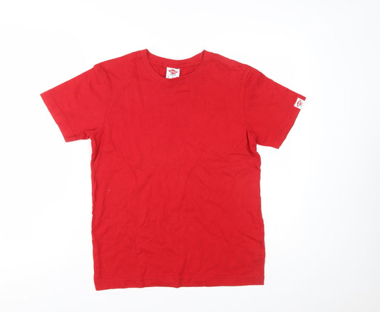 Lee Cooper Men's Red Cotton Crew Neck Short Sleeve T-Shirt M