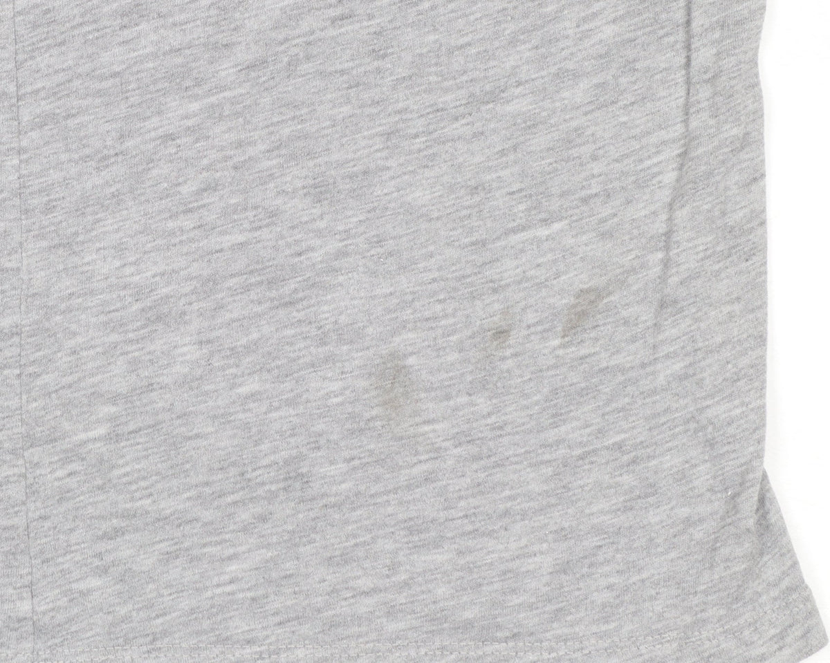 Disney Women’s Grey Cropped Mickey Mouse T-Shirt Size 10