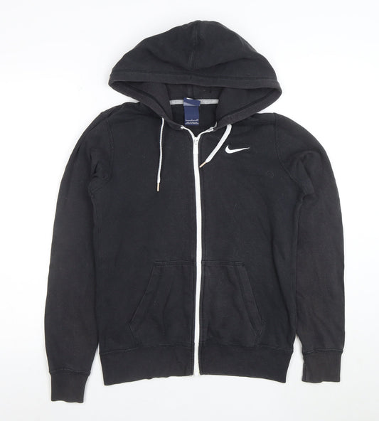 Nike Women's Black Small Full Zip Hoodie Sweatshirt Cotton Blend