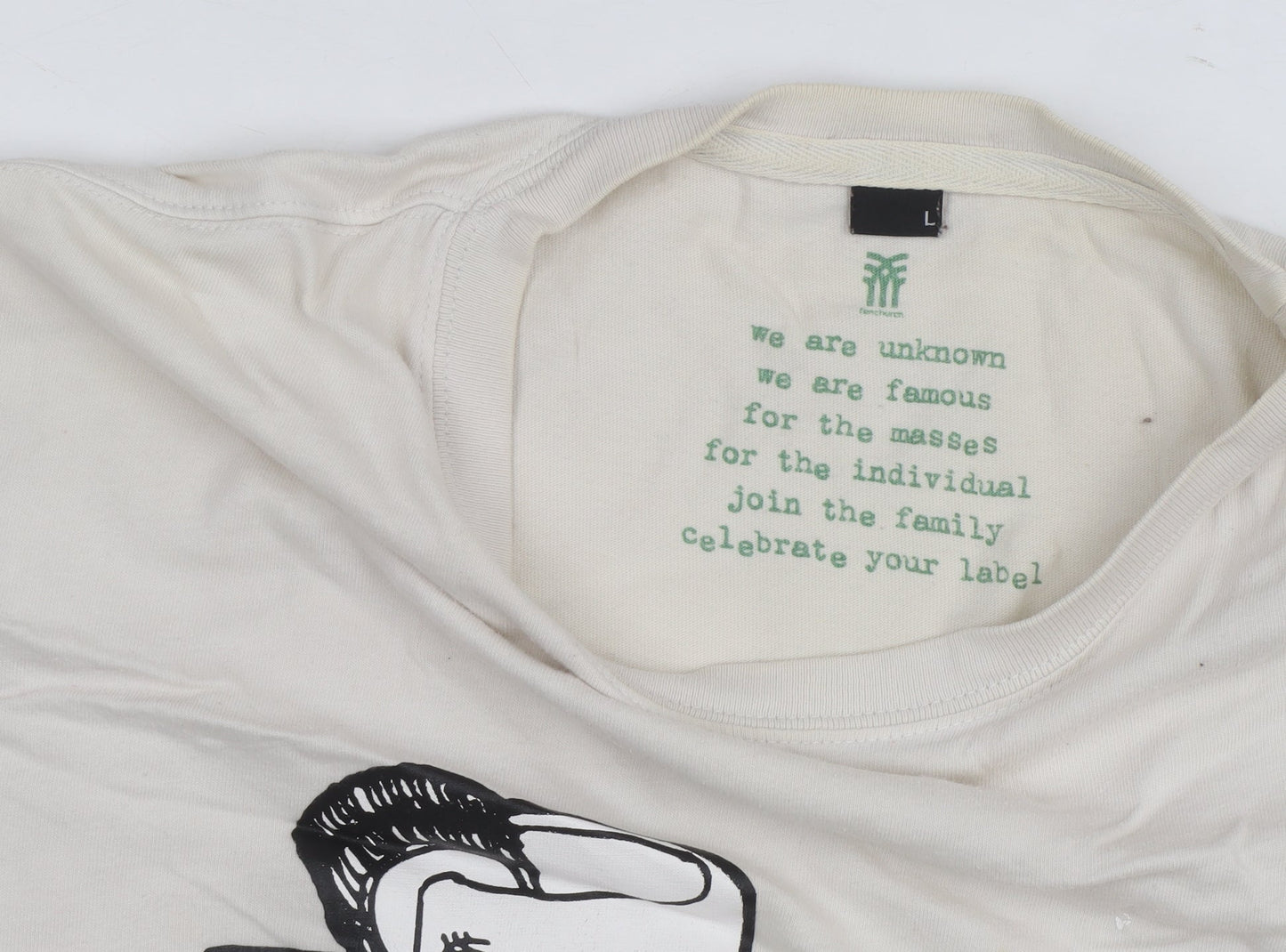 Fenchurch Men Beige Graphic Print Short Sleeve T-Shirt Size L