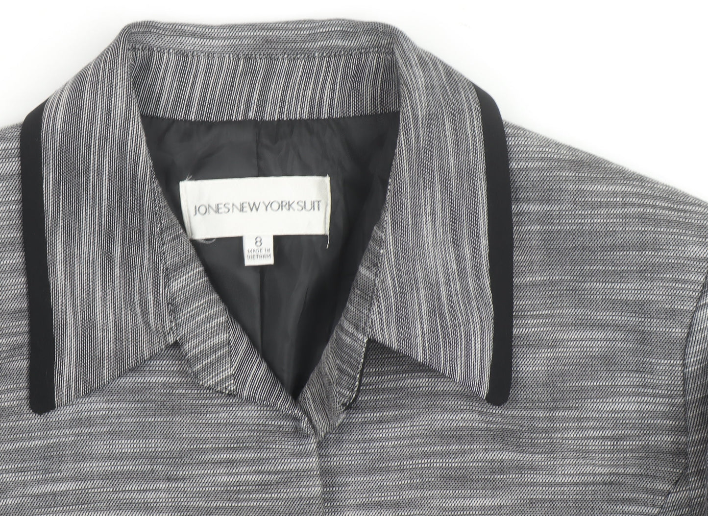 Jones New York Women’s Grey Woven Single-Breasted Suit Jacket Size M