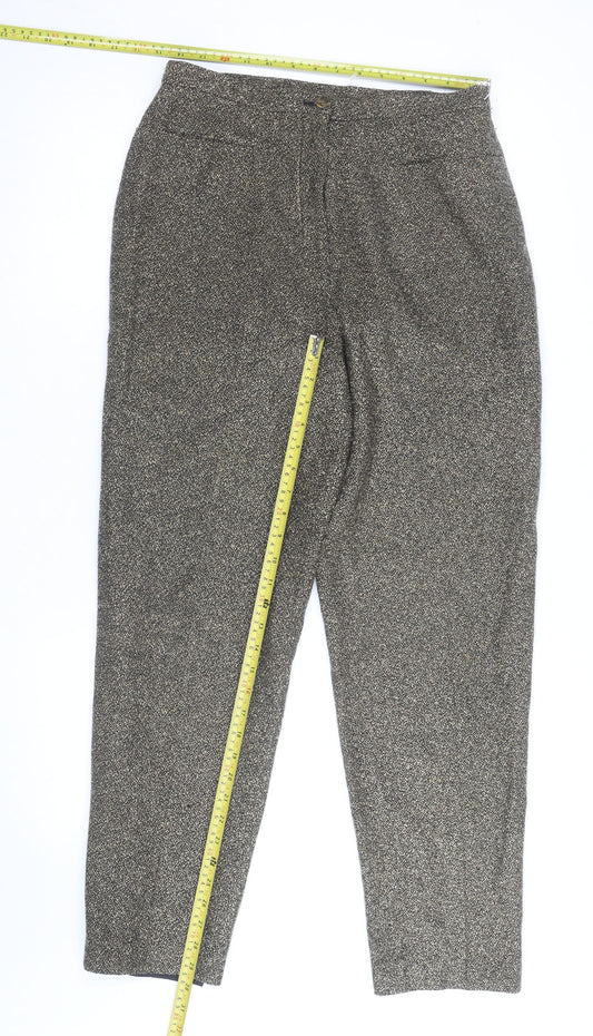 Tabi International Women's Black Tweed Tapered Trousers Size 10