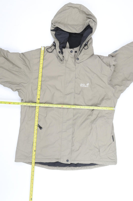 Jack Wolfskin Men’s Beige XL Waterproof Parka Jacket Hooded Windproof