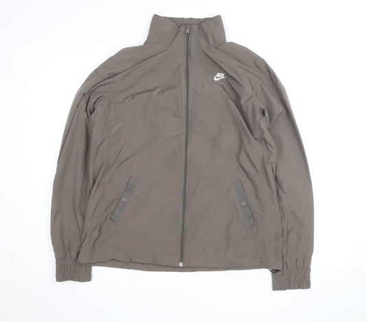 Nike Boys Brown Lightweight Windbreaker Jacket XL 16 Years Full Zip Sportswear