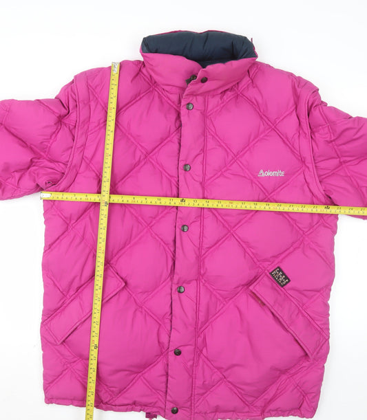 Dolomite Men's Pink Quilted Puffer Jacket L Winter Insulated