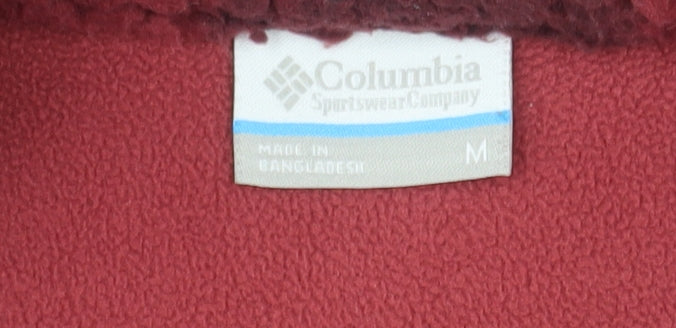 Columbia Men Red Black Fleece Check Jacket M Regular Outdoor