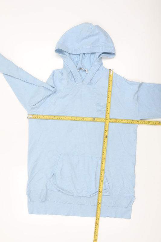 Amara Reya Women Light Blue Pullover Hoodie S-M Heart Back Detail