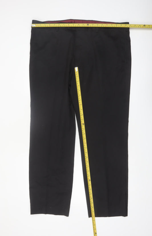 Marks and Spencer Men's Black Regular Fit Dress Trousers 42W 31L