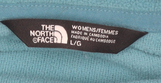 The North Face Womens Blue Full Zip Hoodie L Polyester Activewear