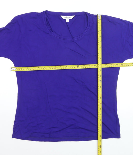 L.K. Bennett Women's Purple 3/4 Sleeve Jersey Top Size L