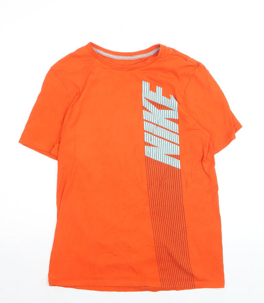 Nike Men's Orange Athletic Cut Graphic T-Shirt Size S