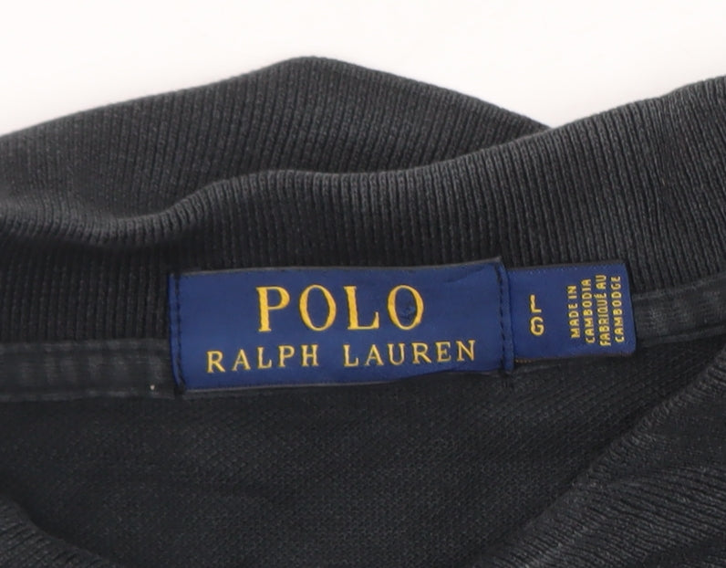 Ralph Lauren Men's Black Cotton Polo Shirt L Classic Fit