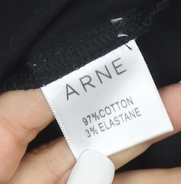 ARNE Men's Black XL Slim Fit Cotton Zip Up Jacket