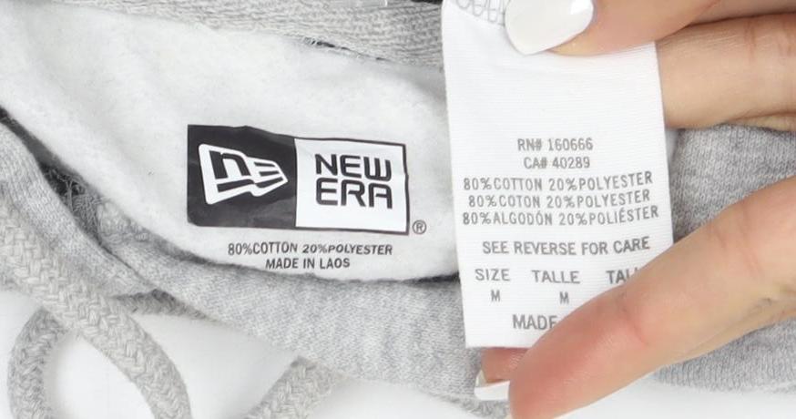 New Era Men’s Grey Canucks Pullover Hoodie Size M Sports Logo