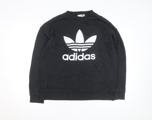 Adidas Womens Black Size 16 Crew Neck Pullover Sweatshirt