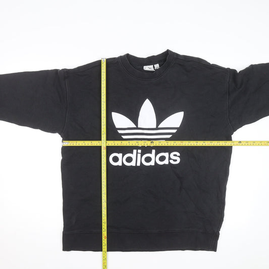 Adidas Womens Black Size 16 Crew Neck Pullover Sweatshirt
