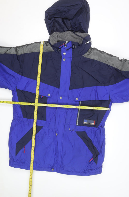 TCM Men’s Blue Waterproof Ski Jacket L Hooded Winter Outdoor