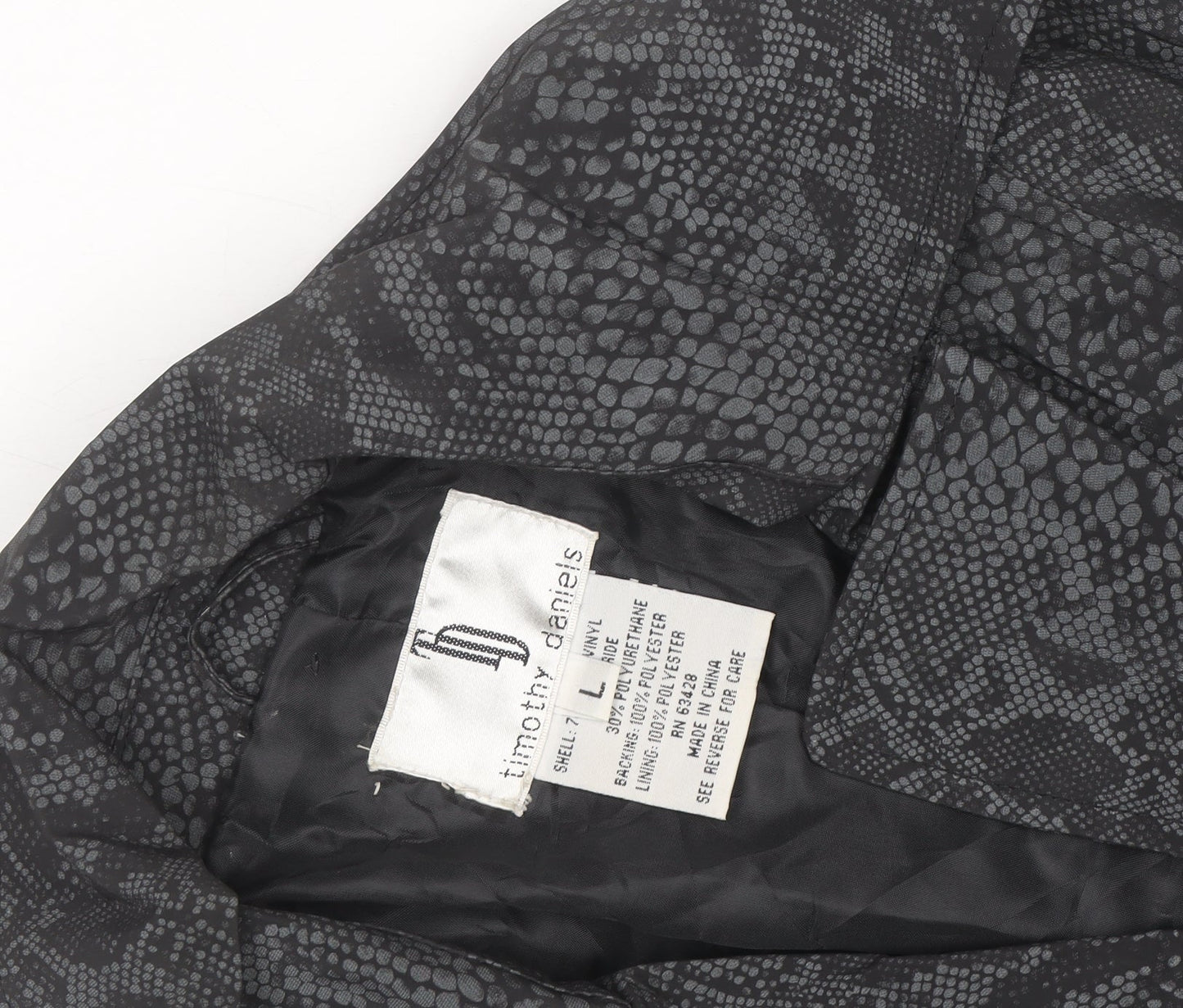 Timothy Daniels Women's Grey Animal Print Belted Trench Coat Size L